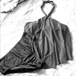 Yonique black XL tankini swimsuit